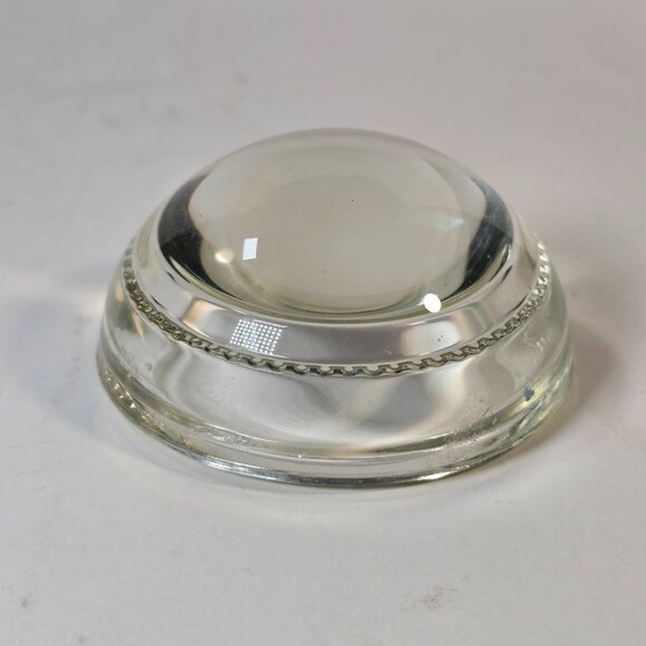 Vintage Glass Dome Magnifying Paperweight Clear Desk Accessory Retro Office 3in - Picture 3 of 7
